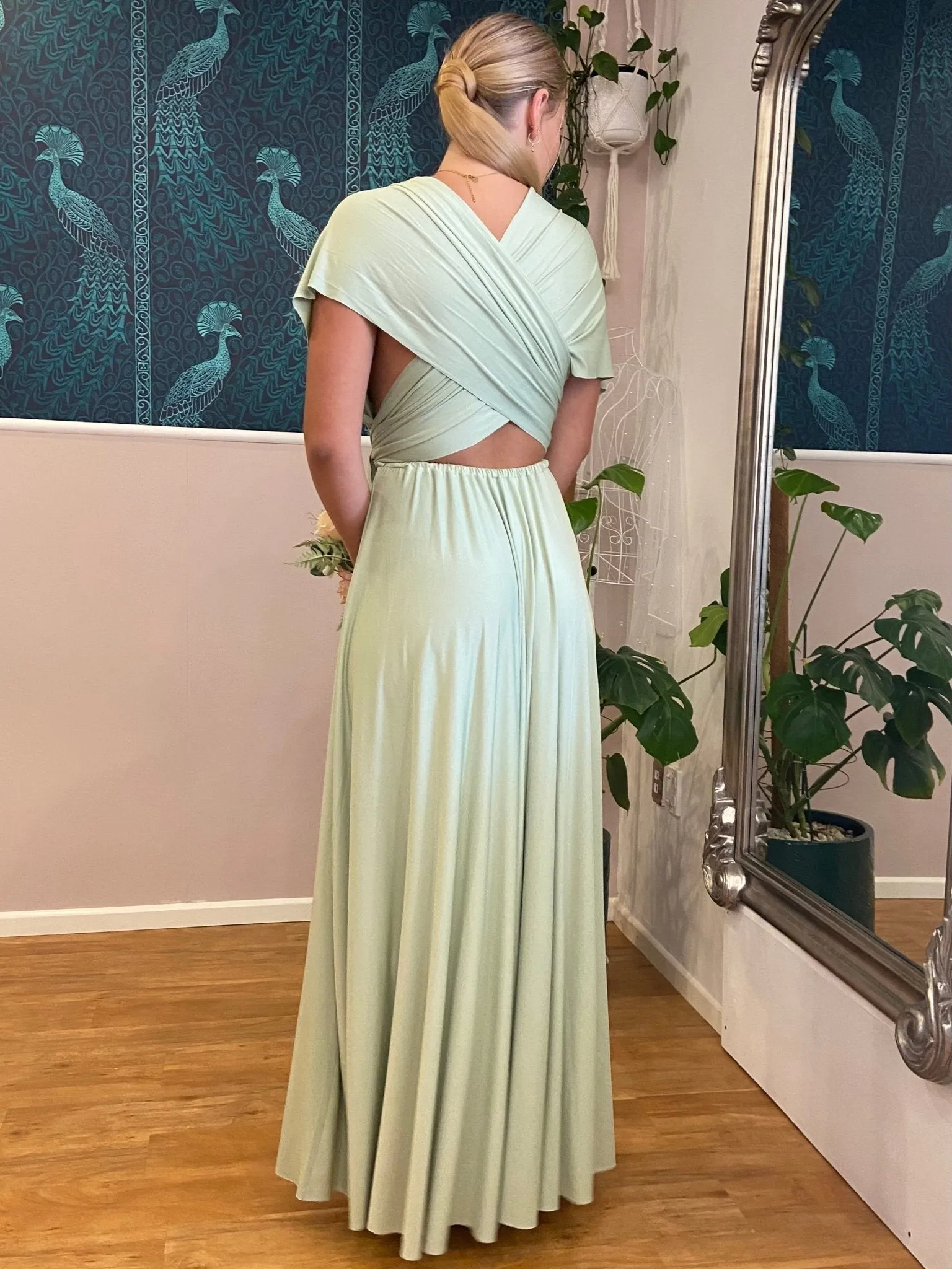 Light Olive Convertible Infinity bridesmaid dress Express NZ wide