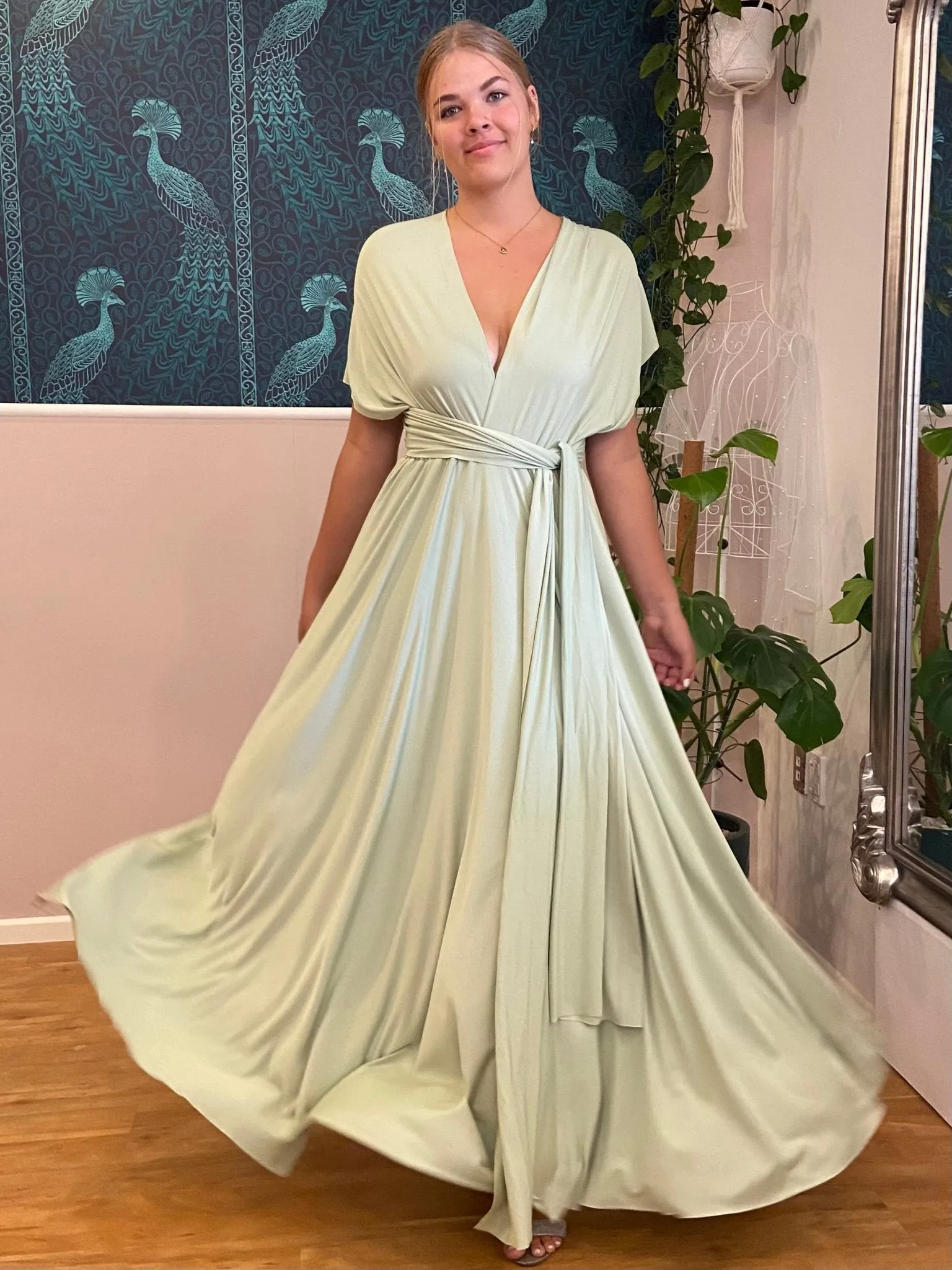 Light Olive Convertible Infinity bridesmaid dress Express NZ wide