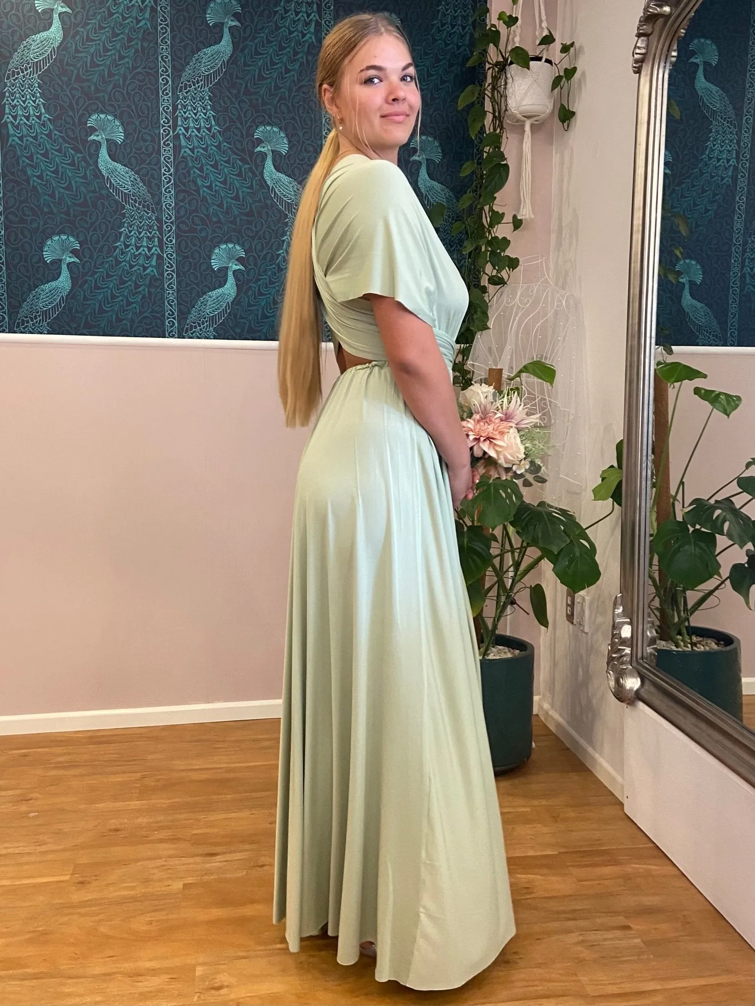 Light Olive Convertible Infinity bridesmaid dress Express NZ wide