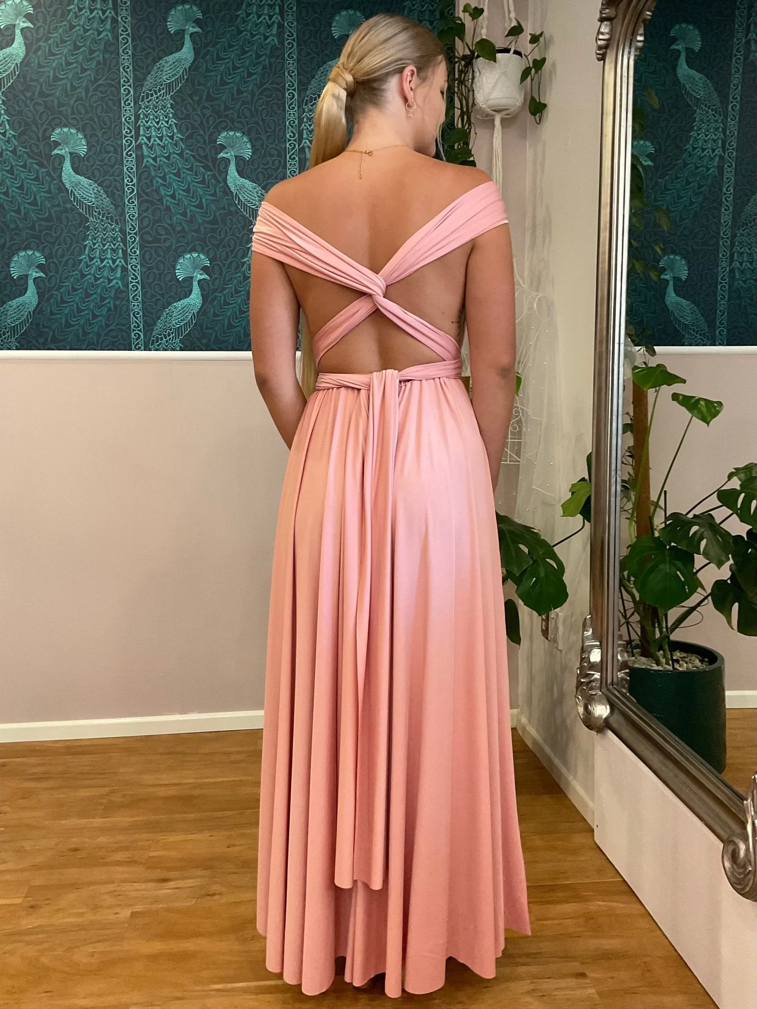 Light Rose Pink Convertible Infinity bridesmaid dress Express NZ wide