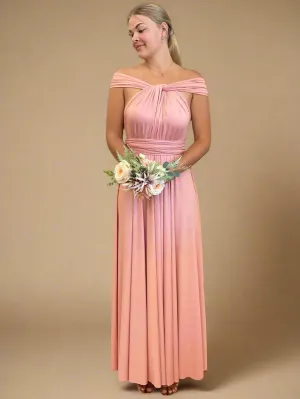 Light Rose Pink Convertible Infinity bridesmaid dress Express NZ wide