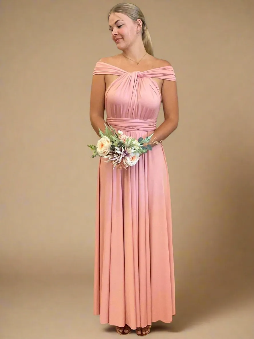 Light Rose Pink Convertible Infinity bridesmaid dress Express NZ wide