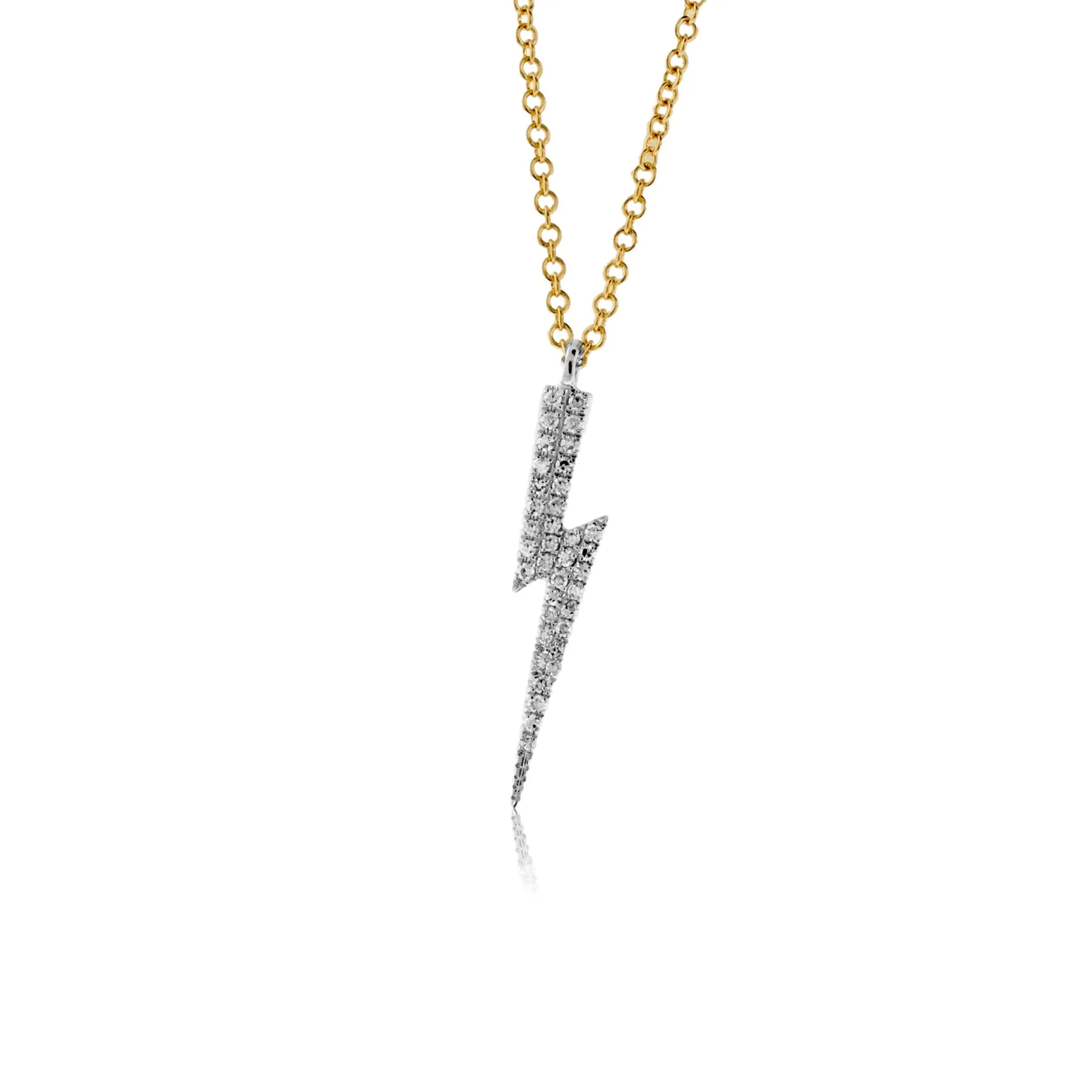 Lightning Strike Simple Diamond Pendant