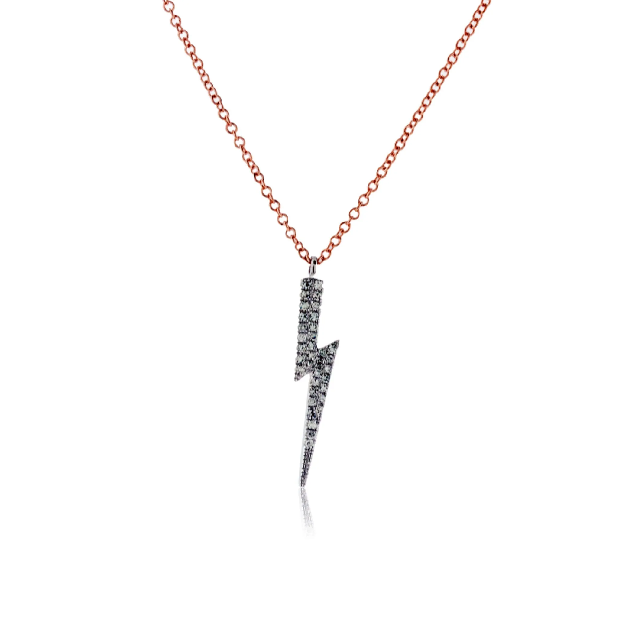 Lightning Strike Simple Diamond Pendant