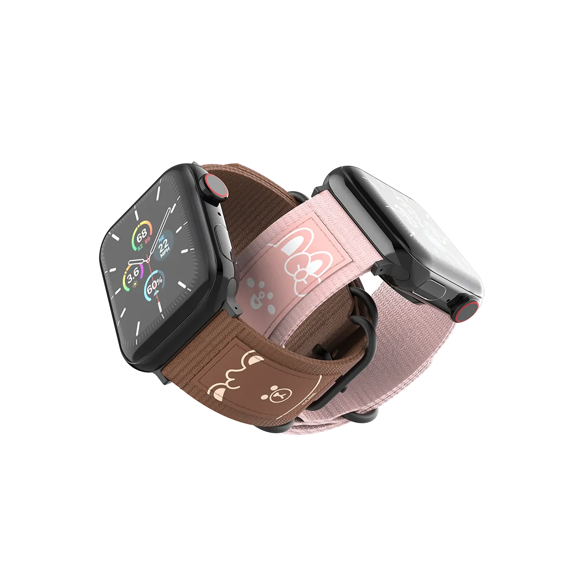 LINE FRIENDS MEETS thecoopidea BELT - Durable Nato 42/44/45mm Watch Straps Set for Apple Watch Series 1-8 & SE