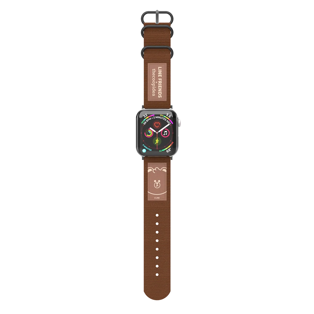 LINE FRIENDS MEETS thecoopidea BELT - Durable Nato 42/44/45mm Watch Straps Set for Apple Watch Series 1-8 & SE