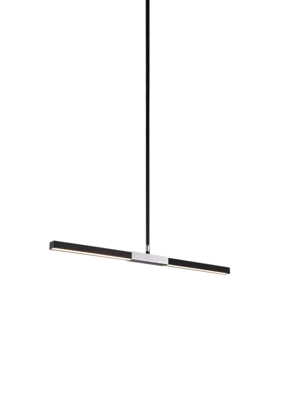Lineare Matte Black and Chrome Sleek Small Pendant