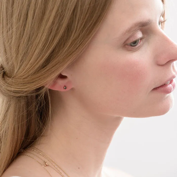 little studs champagne diamond- pair
