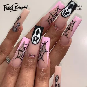 Long Coffin Skeleton Pink