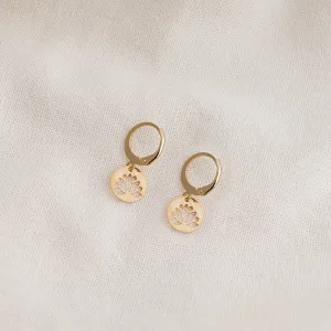 Lotus Flower Drop Earrings