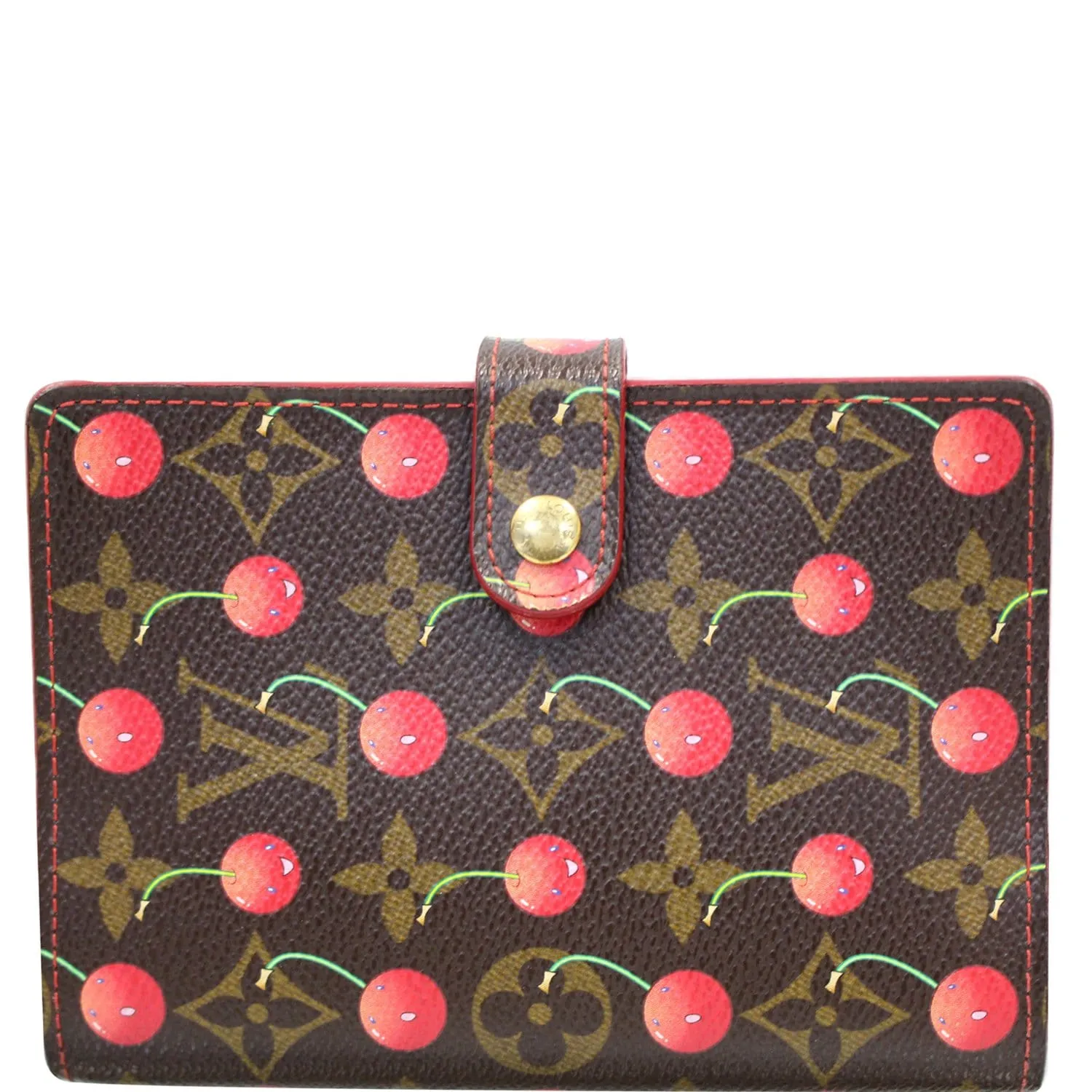LOUIS VUITTON Cerises Small Agenda/Notebook Cover Brown