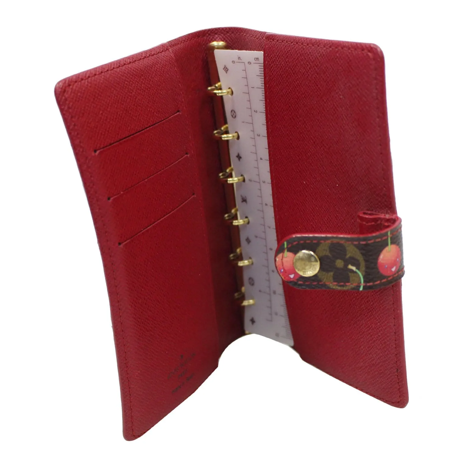 LOUIS VUITTON Cerises Small Agenda/Notebook Cover Brown