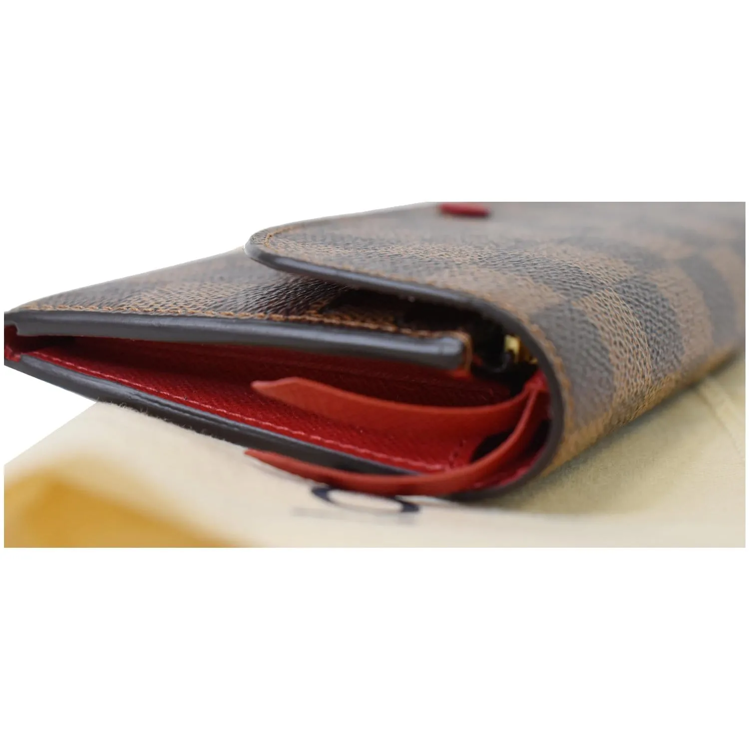 LOUIS VUITTON Damier Ebene Sarah Wallet Brown