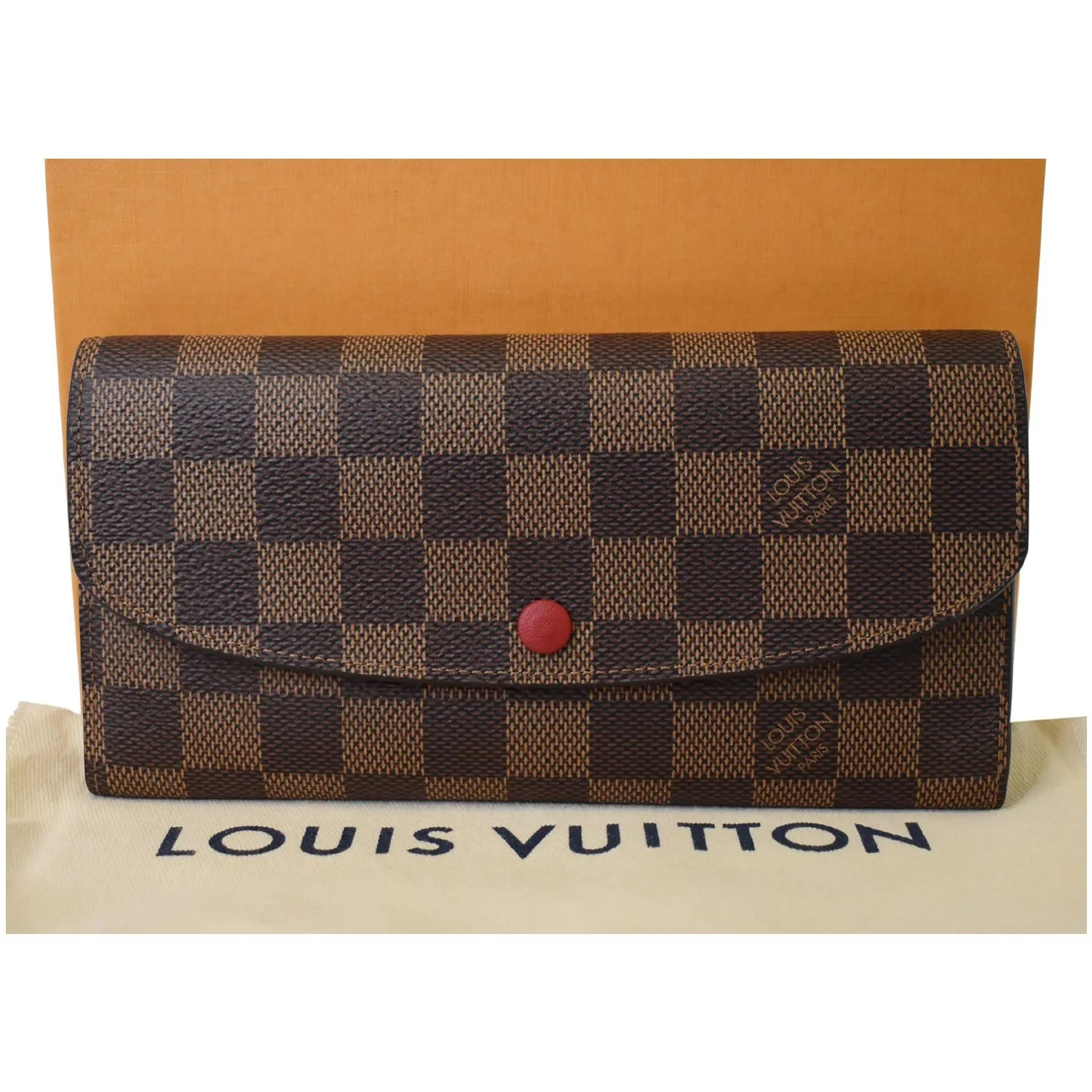 LOUIS VUITTON Damier Ebene Sarah Wallet Brown