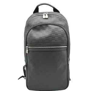 LOUIS VUITTON Michael Damier Infini Leather Backpack Bag Black