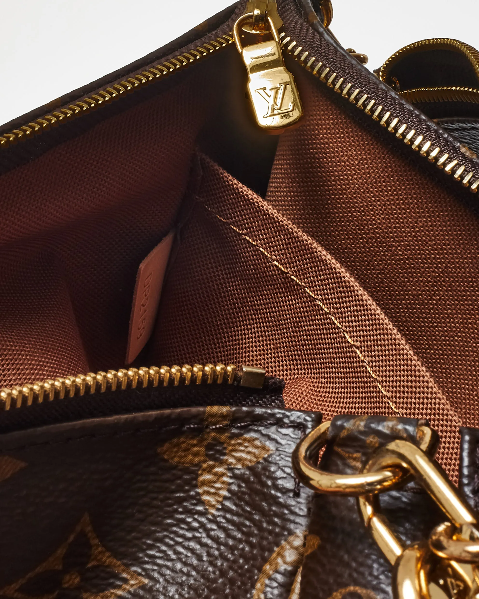Louis Vuitton Monogram Coated Canvas & Pink Strap Multi Pochette Bag