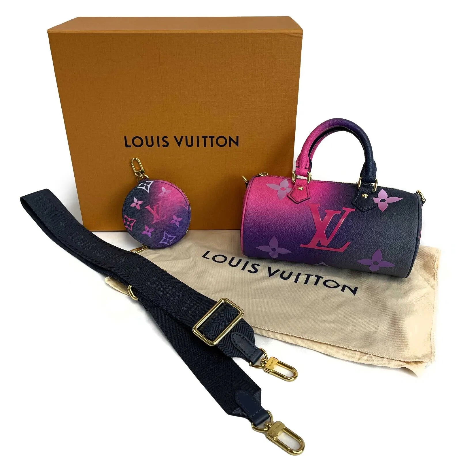 Louis Vuitton NEW Midnight Fuchsia Papillon BB Satchel - Coin Purse - Crossbody