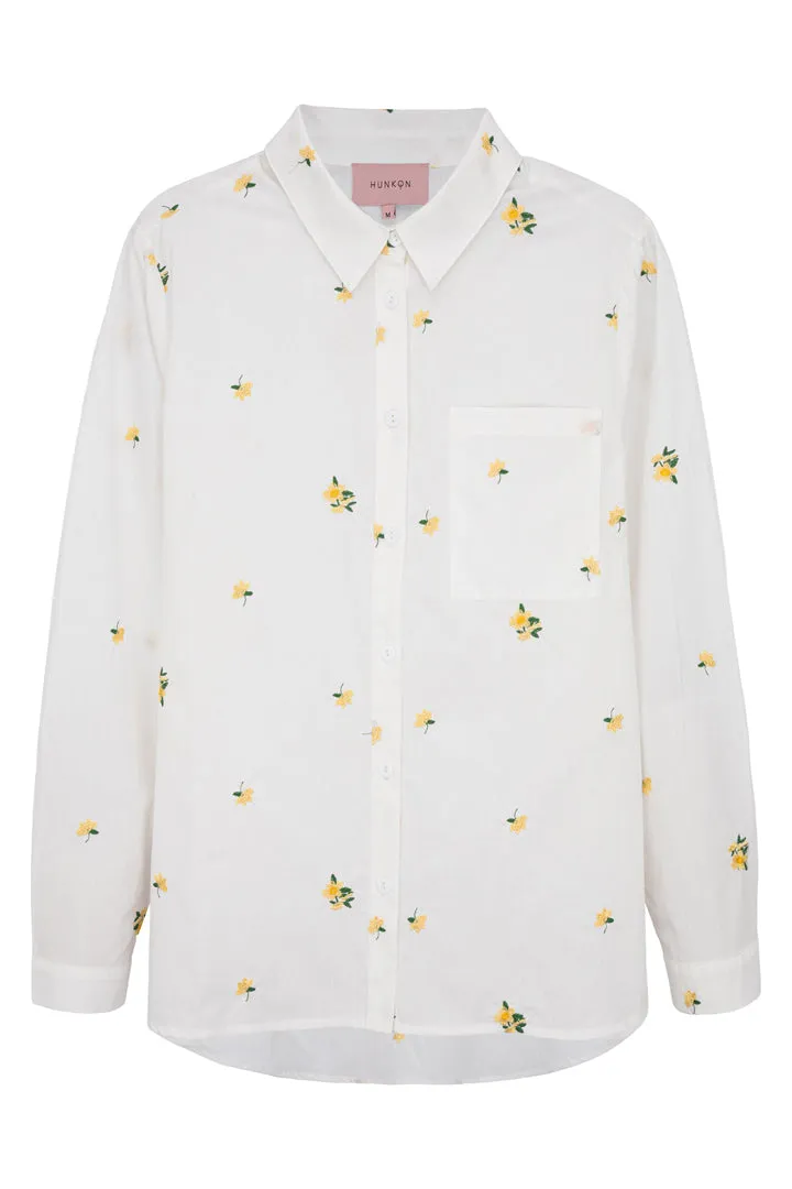 Louise Shirt - White floral
