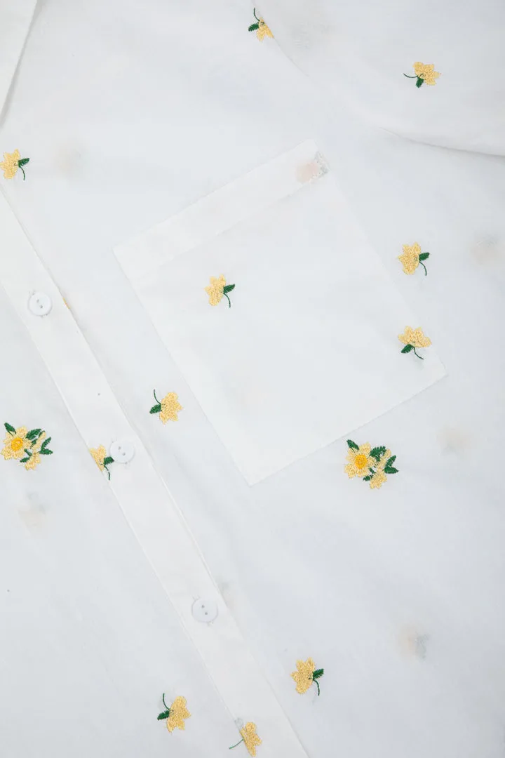 Louise Shirt - White floral