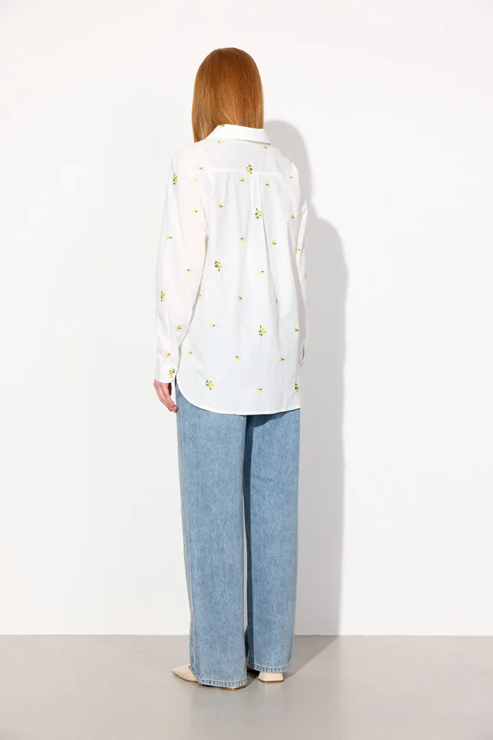 Louise Shirt - White floral
