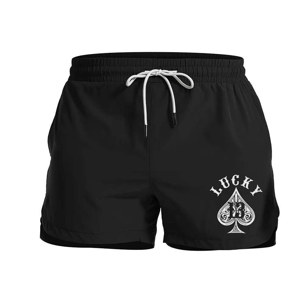Lucky 13 Spades Graphic Shorts