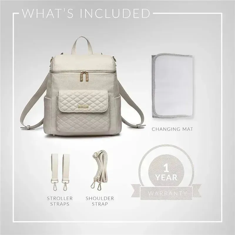 Luli Bebe - Mochila Monaco Fraldas, Branco Pérola 