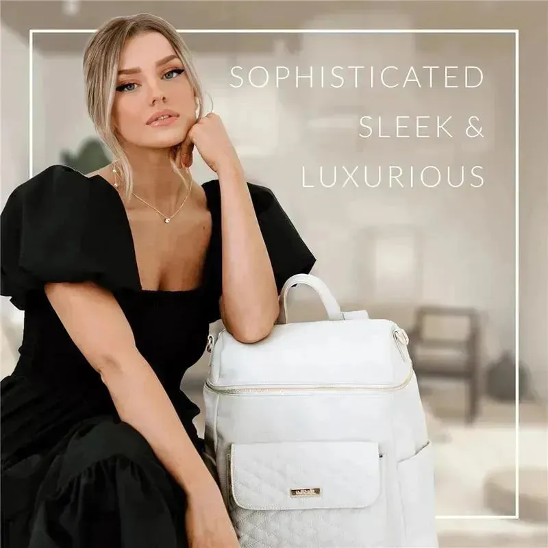 Luli Bebe - Mochila Monaco Fraldas, Branco Pérola 