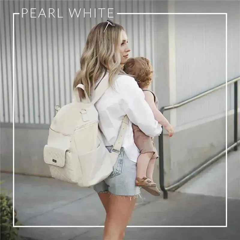 Luli Bebe - Mochila Monaco Fraldas, Branco Pérola 
