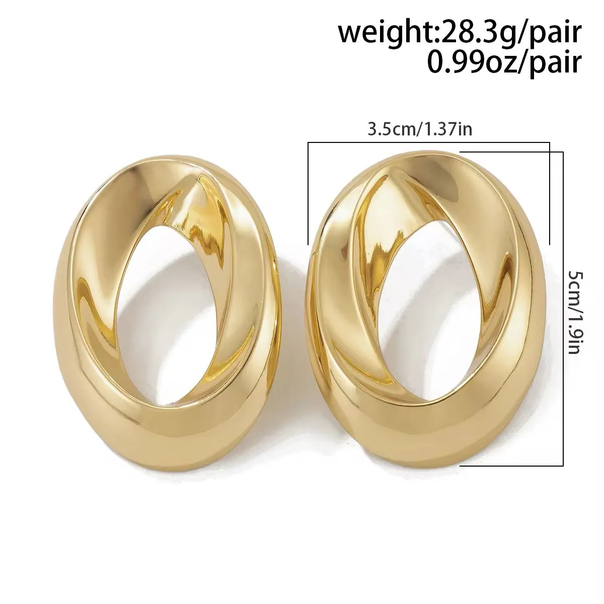 Luxury Glossy Round Circle Stud Earrings