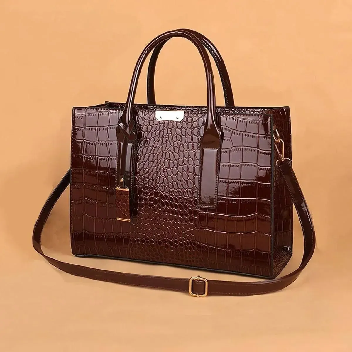 Luxury Handbag Crocodile PU Patent Leather Crossbody Bag
