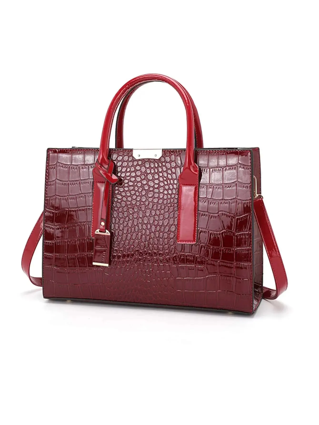 Luxury Handbag Crocodile PU Patent Leather Crossbody Bag