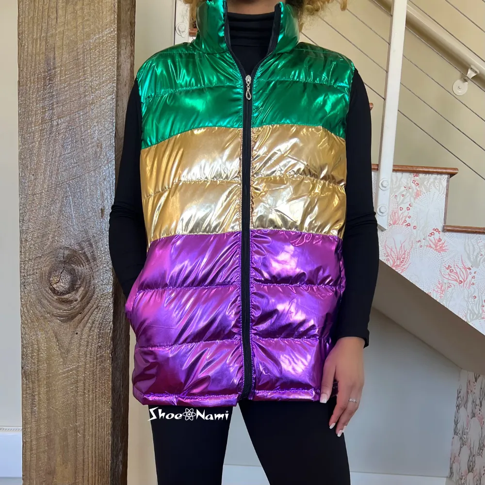 MARDI GRAS MADNESS PUFFER VEST/2024 Multi