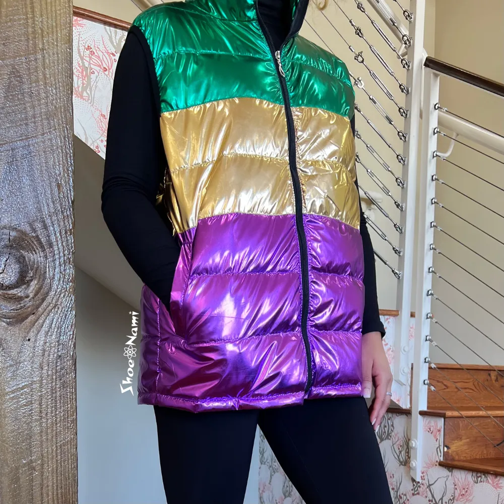 MARDI GRAS MADNESS PUFFER VEST/2024 Multi