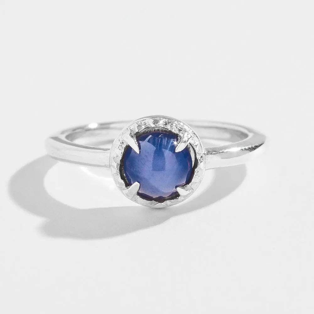 MATRIX HALO RING | 14K GOLD  | STAR SAPPHIRE
