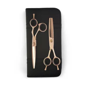 Matsui Offset Drop Handle Shear Thinner Combo - Rose Gold