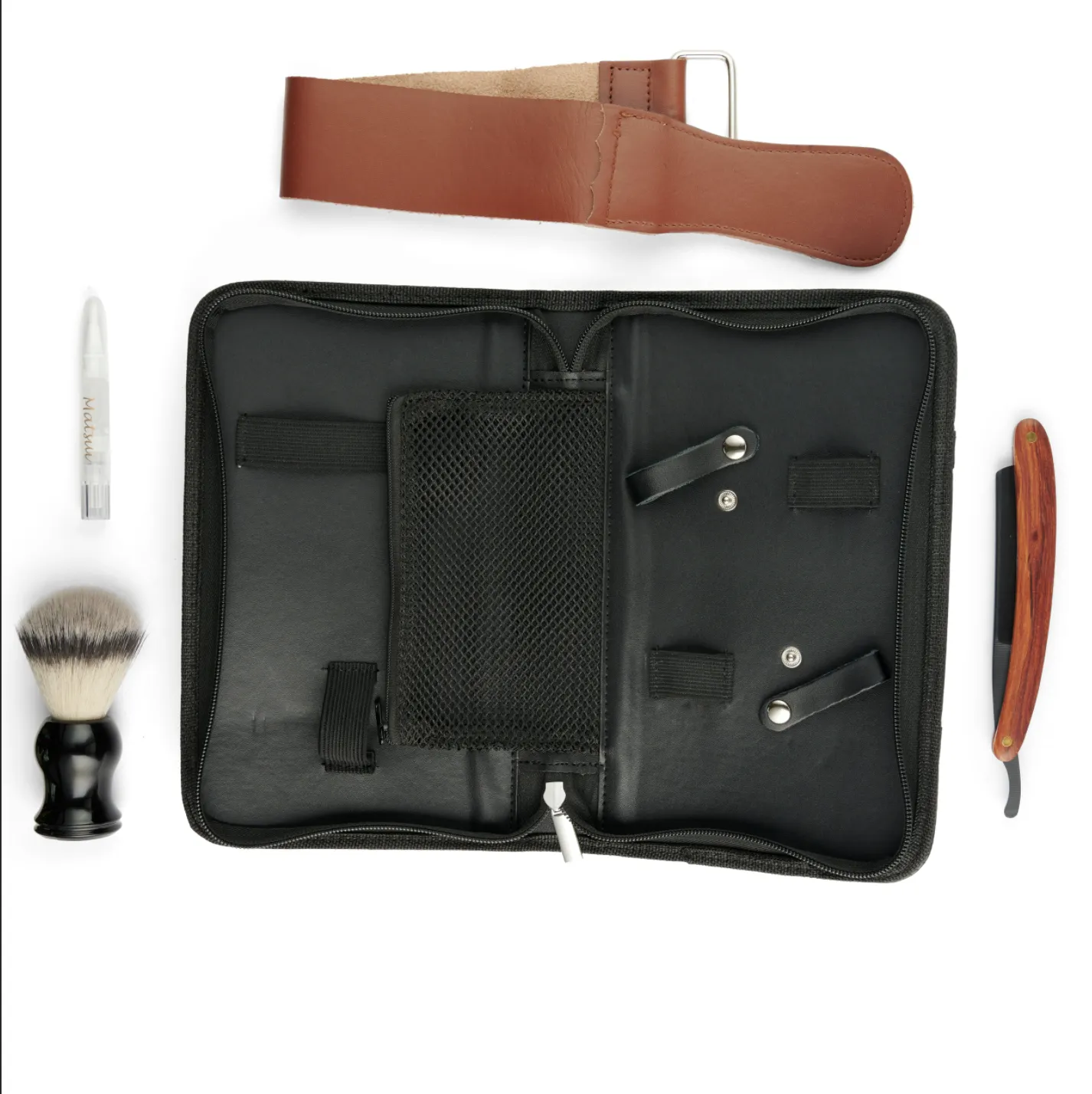 Matte Black Matsui Cut throat Razor set