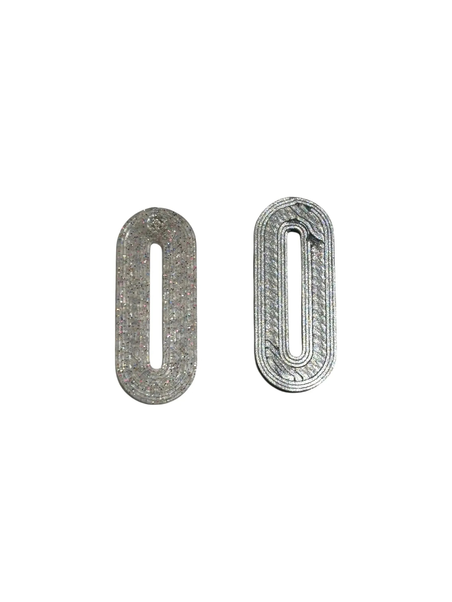 MENEO - Mini Grid Studs - Glitter/Silver