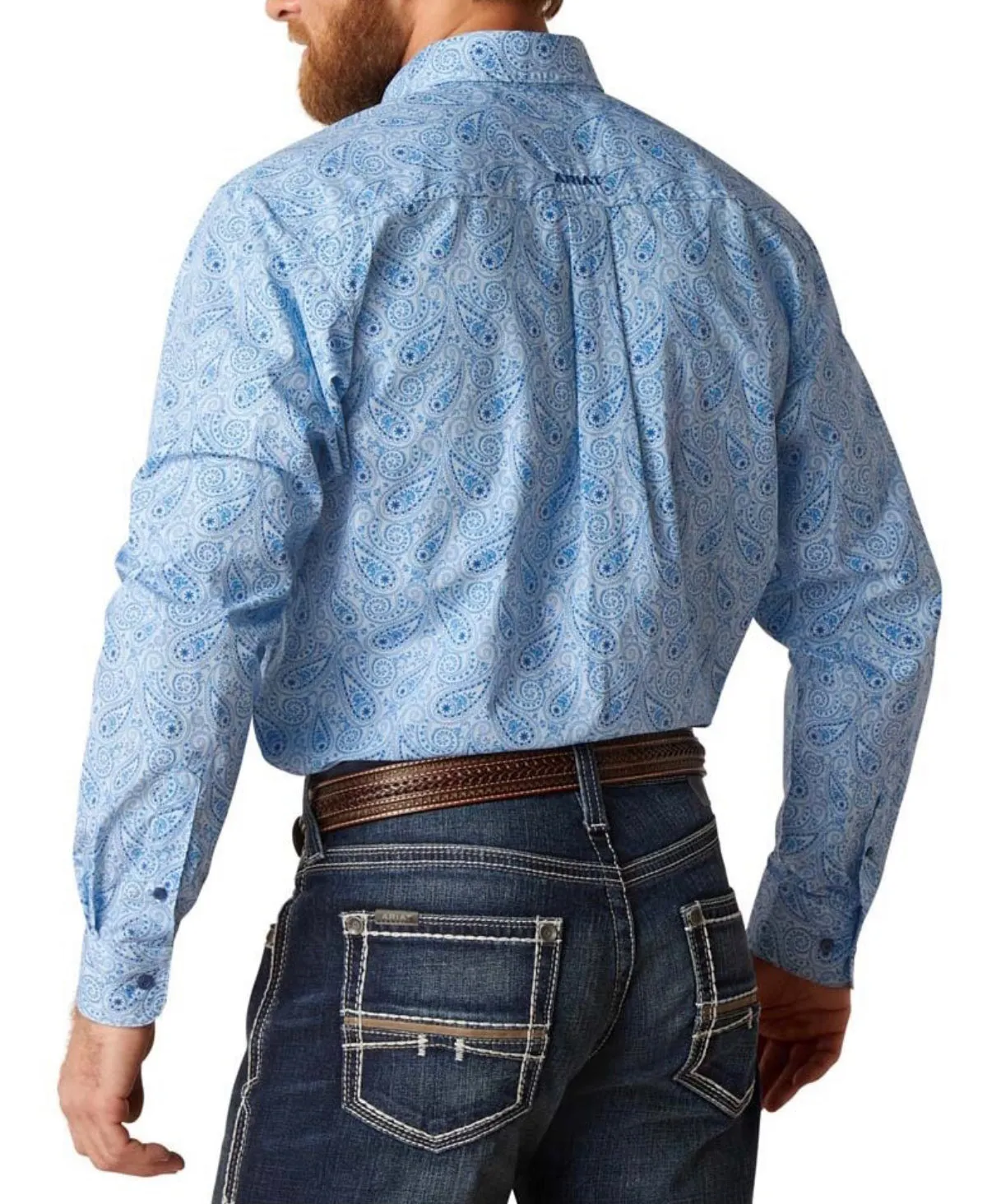 Men’s Ariat Chambray Blue Phineas Fitted Shirt