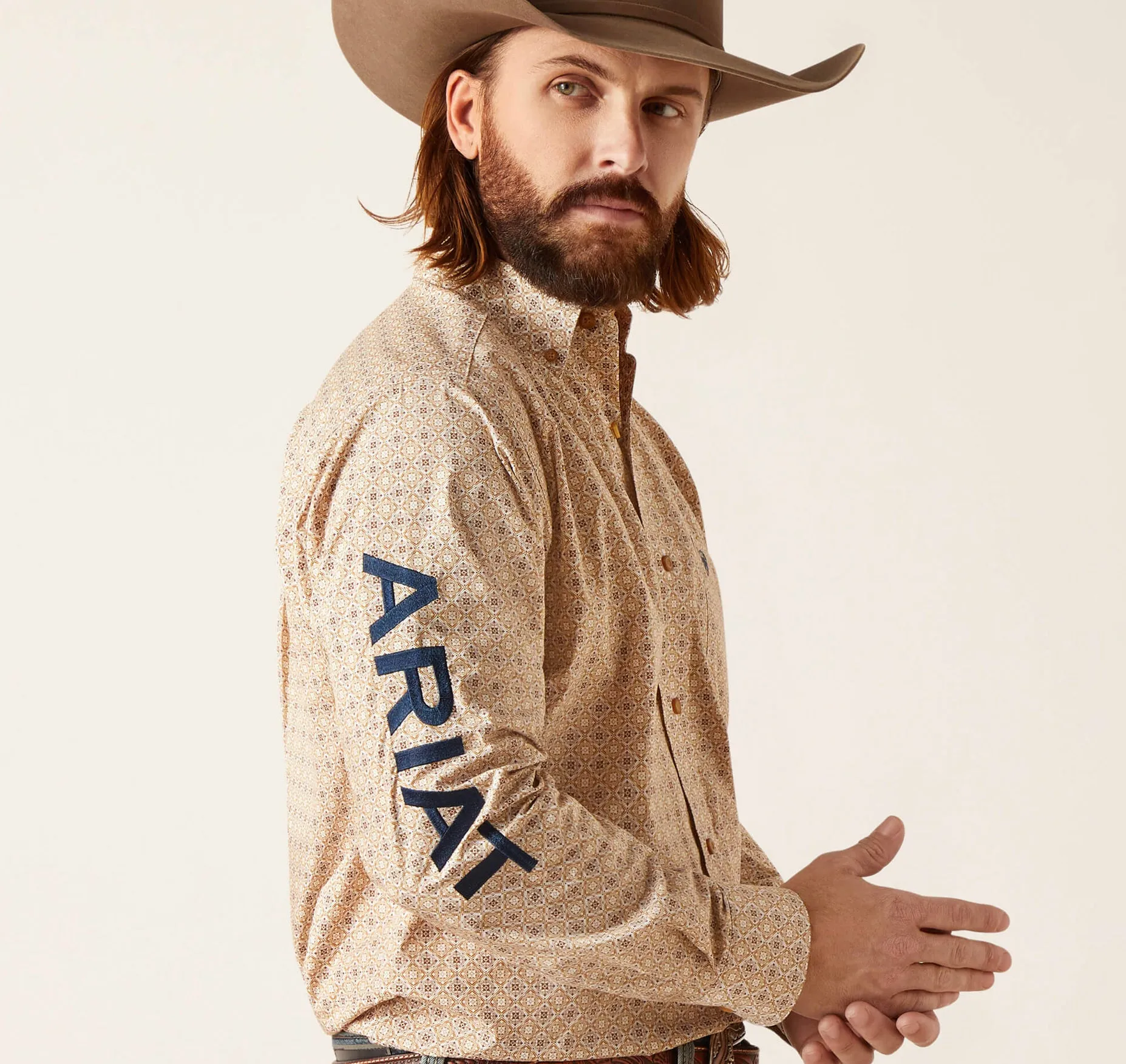 Men’s Ariat White Team Conrad Classic Fit Shirt