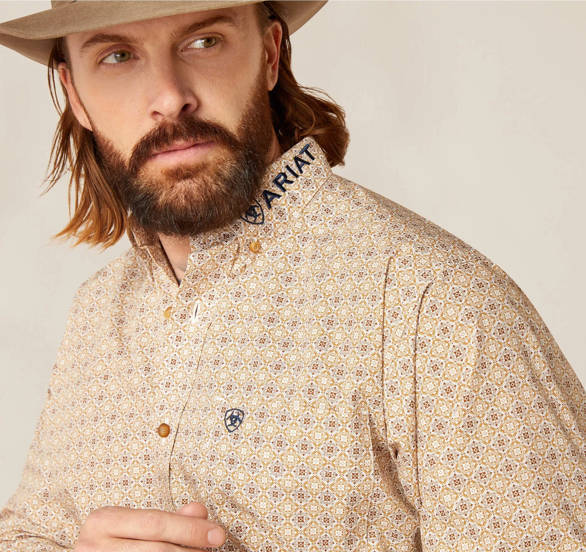 Men’s Ariat White Team Conrad Classic Fit Shirt