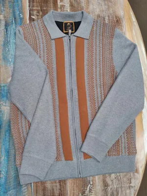 Men's Cigar Sweater | Knitted Lined Jacket | Gray