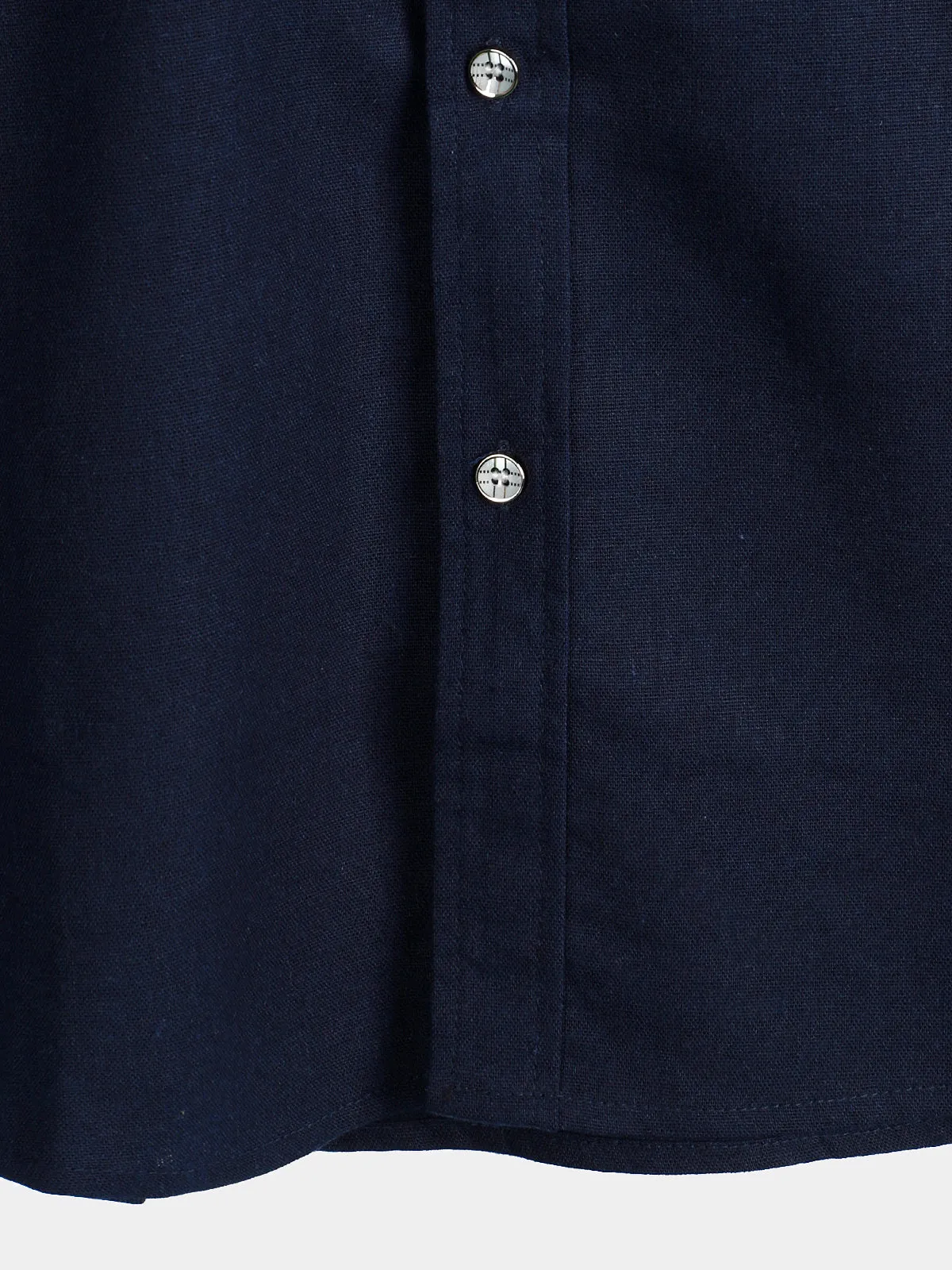 Men's Cotton & Linen Chest Pockets Solid Color Short Sleeve Shirt