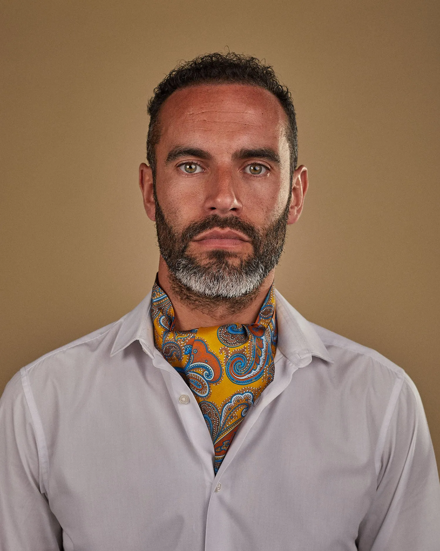 Men's Silk Double Ascot Tie in Paisley - The Carnaby Ascot