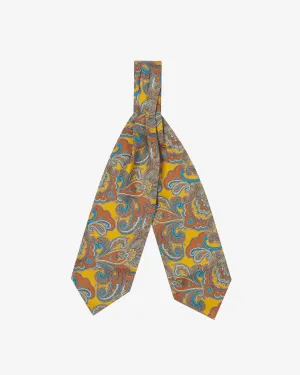 Men's Silk Double Ascot Tie in Paisley - The Carnaby Ascot