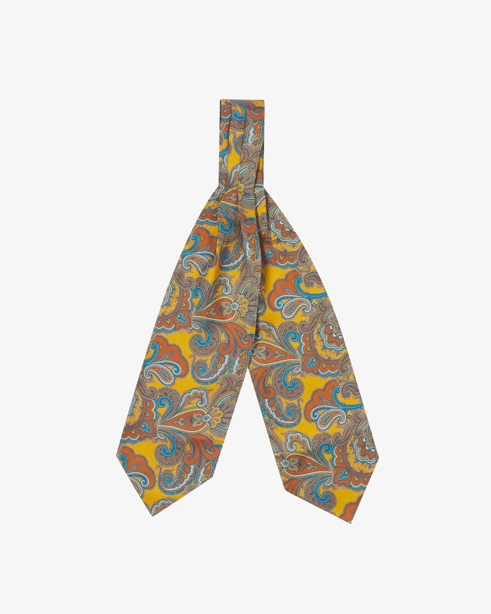 Men's Silk Double Ascot Tie in Paisley - The Carnaby Ascot