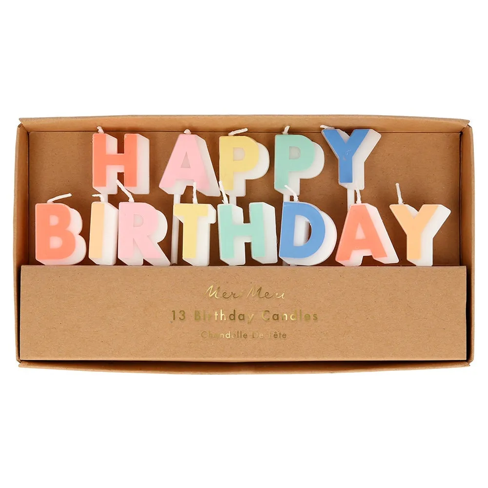 Meri Meri - "Happy Birthday" - Candle Set
