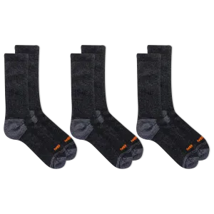 Merrell Durable Recycled Blend All Around Crew Sock 3 Pair Pack with Blister Protection and Fast Dry Moisture Wicking