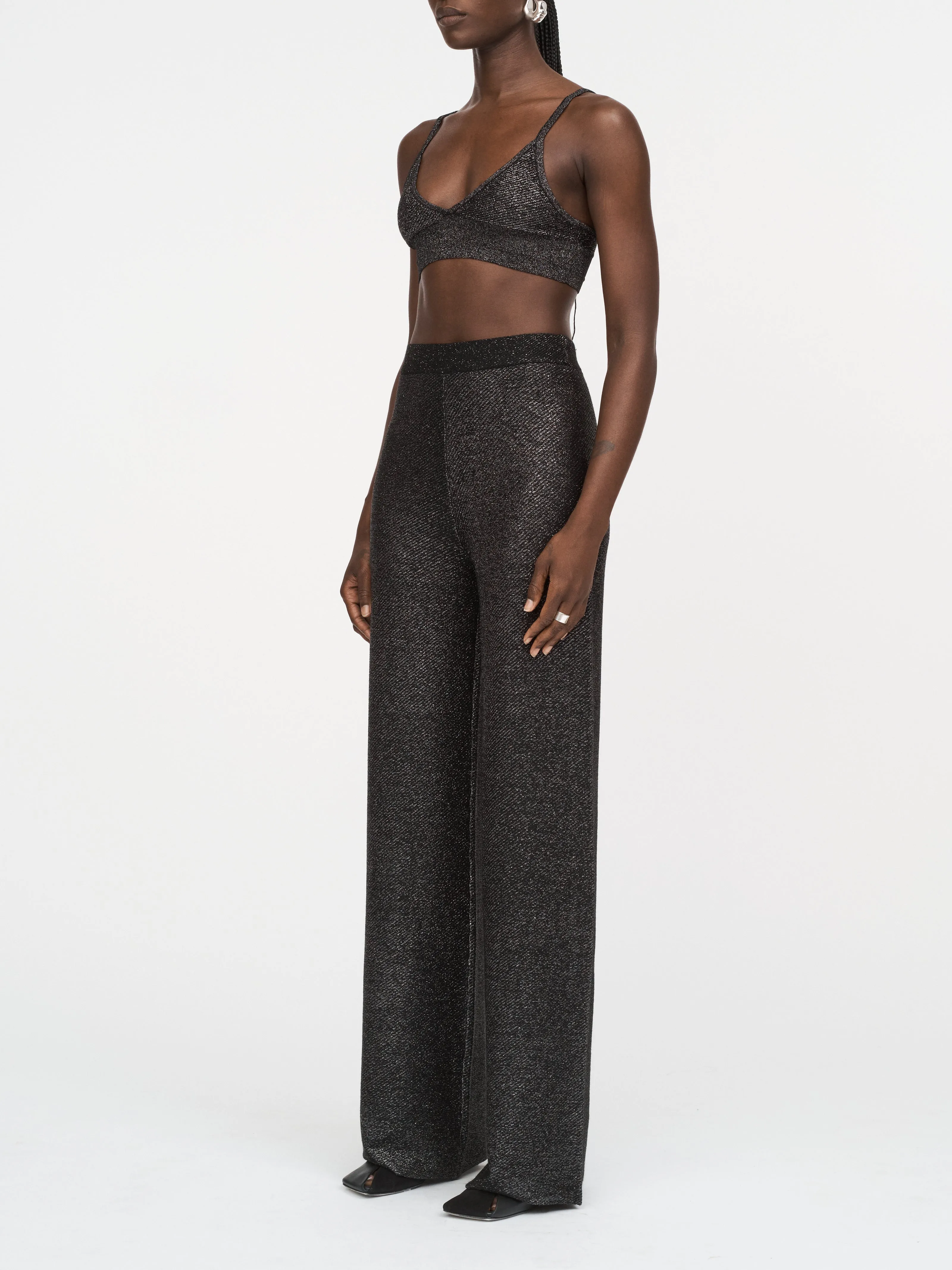 Metallic Bralette in Black Metallic