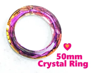 Metallic Fuchsia Rainbow Ring Chandelier Crystal, 50mm Foiled Crystal