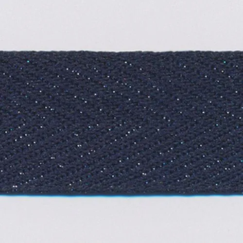 Metallic Herringbone Ribbon #47 Night Blue
